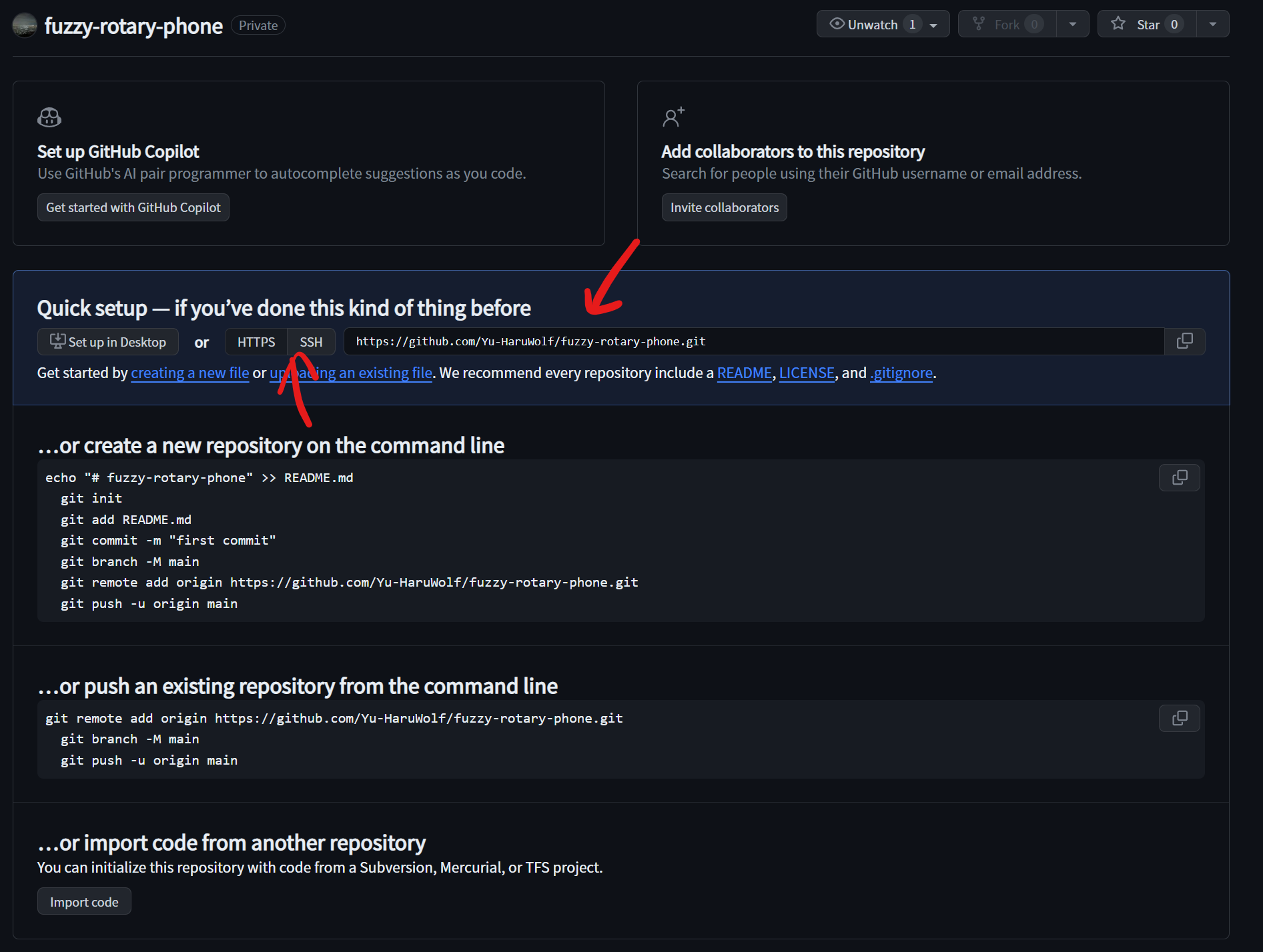 GitHub get a repository url
