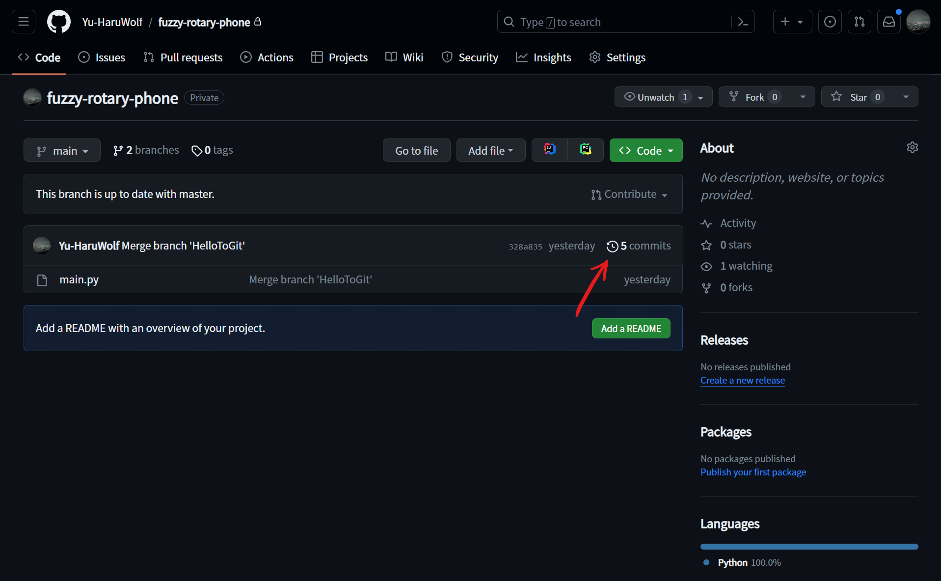 GitHub point commit